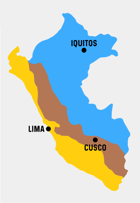 Carte différents Types de Climats au Pérou